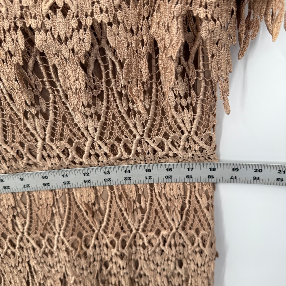 Cattiva New York Crochet Lace Dress Sz M Tiered Ruffle Sheath Cocktail Fairy - Picture 8 of 11